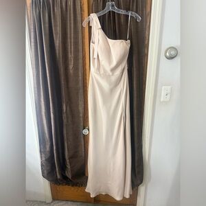 Jasmine One Shoulder Cream Dress Sz 10 pink wedding bridal prom bride NWT
